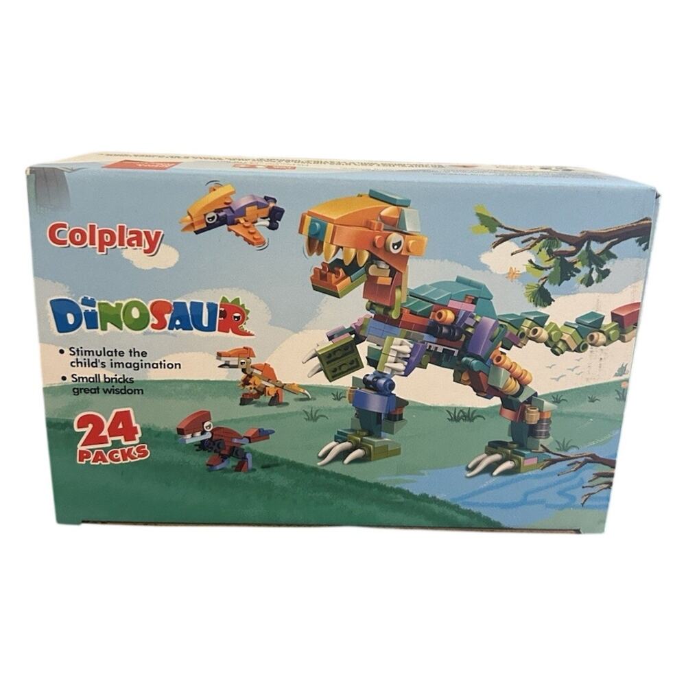 Colplay Dinosaur Building Blocks 24 Packs Mini Brick Dino Party Favors STEM Toy